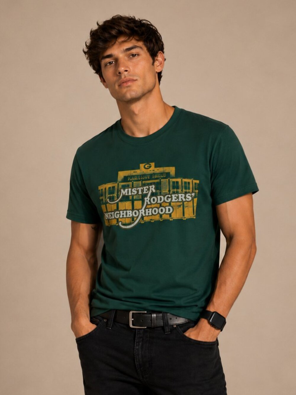 Pittsburgh Steelers Aaron Rodgers Mister Rogers Parody T-Shirt NFL Men’s Medium